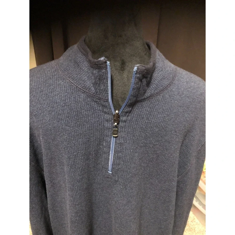 Joseph Abboud Mens 1/4-Zip Long-Sleeve Shirt, Cotton Blue Size XXL  Excellent
